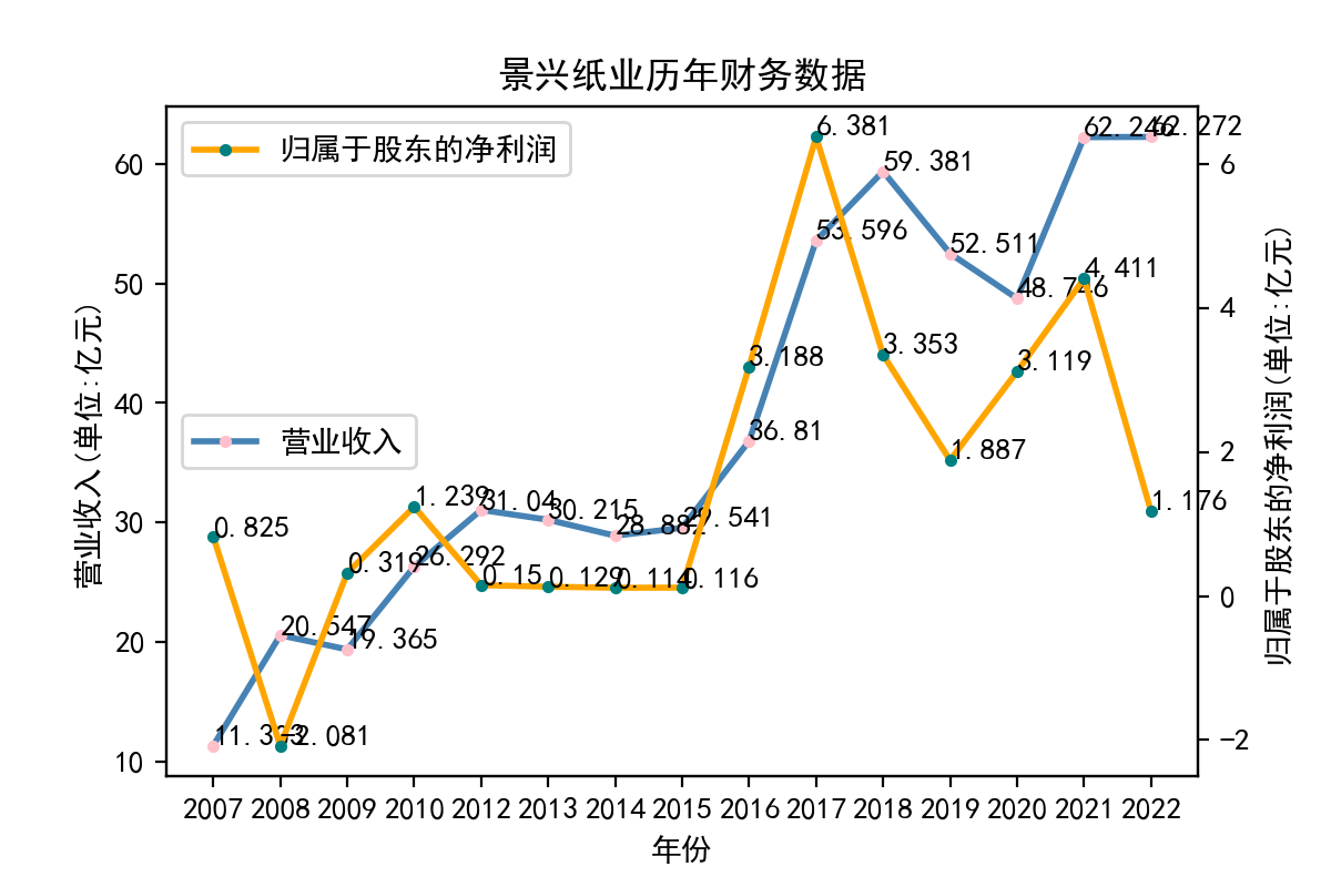 景兴纸业历年财务数据